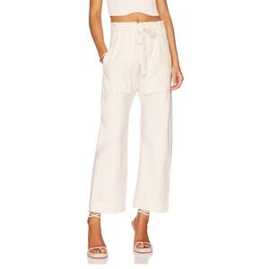 Free People Cream Ankle Cropped Pants